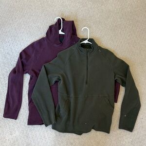 2 Men’s Lululemon At Ease Pullover Sweaters - Maroon and Green